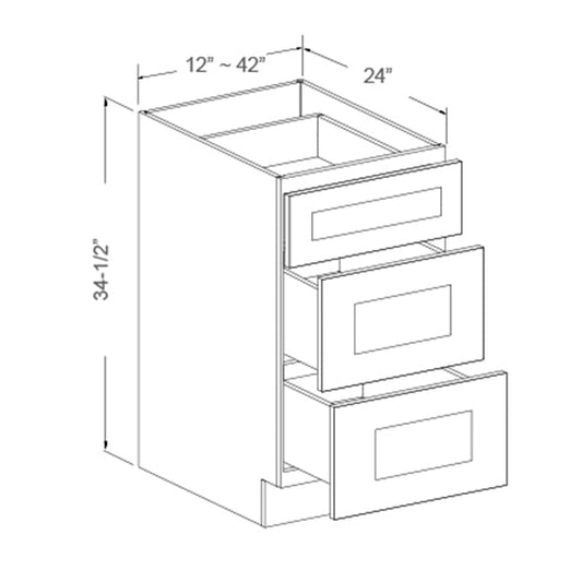 Base Cabinets with 3 Drawers