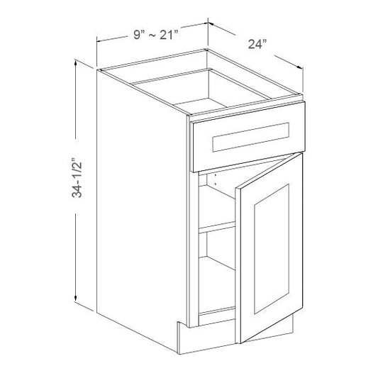 Base Cabinets with 1 Drawer and 1 Door