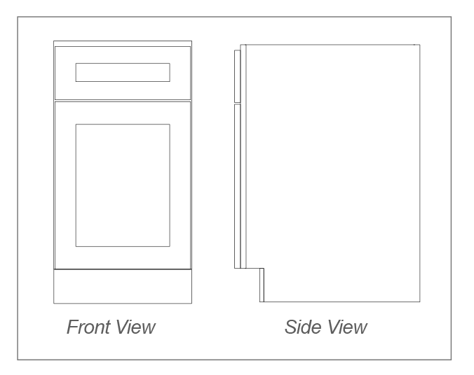 Base Cabinets with 1 Drawer and 1 Door