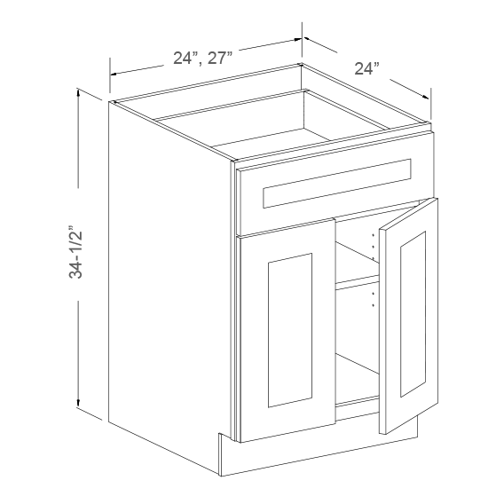 Base Cabinet with 1 Drawer and 2 Doors