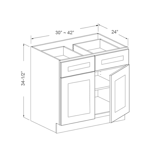 Base Cabinets with 2 Drawers and 2 Doors