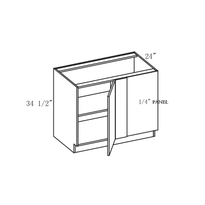 Impress Base Blind Corner Cabinet, 36"-42" W