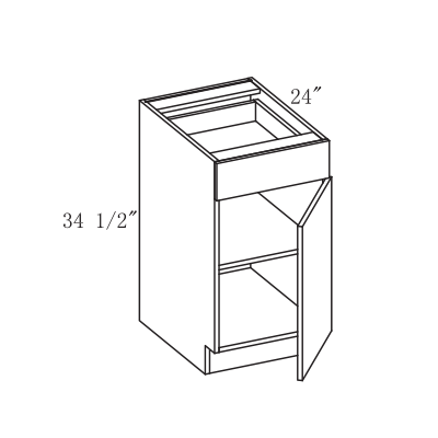 Impress Base Cabinet, 1 Door, 1 Drawer, 12"-21" W