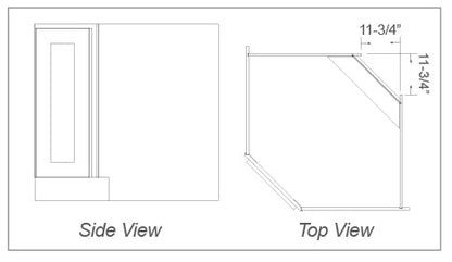 Base Diagonal Corner for Sink