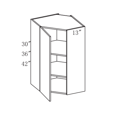 Impress 27" W Diagonal Wall Cabinet, 30"-42" H