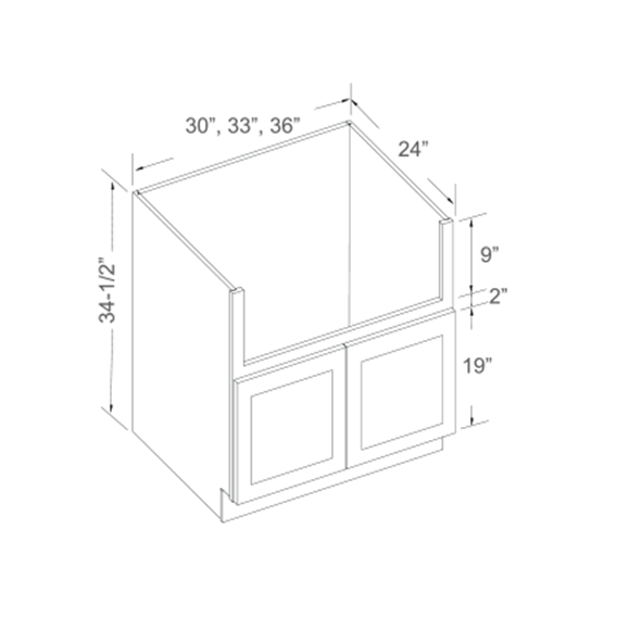 Farm Sink Base with 2 Doors