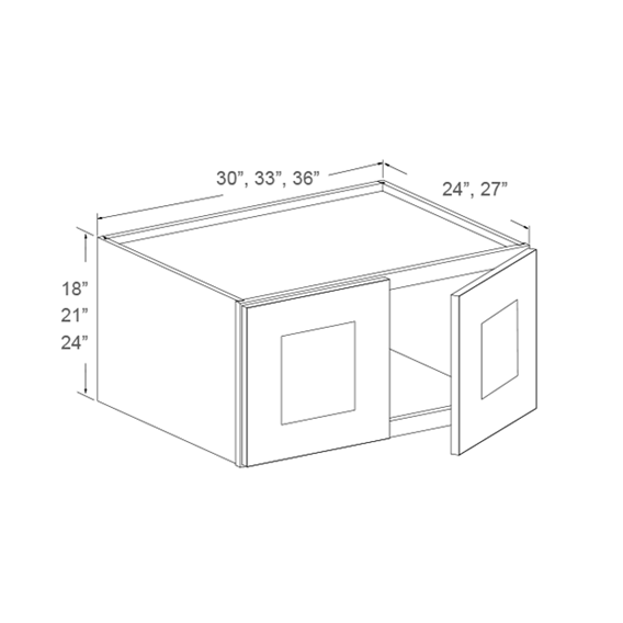 Refrigerator Wall Cabinet - 18"H, 21"H, 24"H