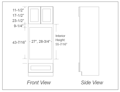 Tall Oven Cabinet, 1 Bottom Drawer - 84"H, 90"H, 96"H