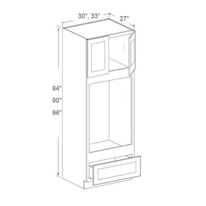 Tall Oven Cabinet, 1 Bottom Drawer - 84"H, 90"H, 96"H