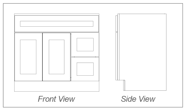 Vanity Sink Cabinet, 2 Doors, 2 Drawers