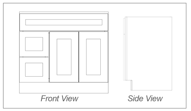 Vanity Sink Cabinet, 2 Doors, 2 Drawers