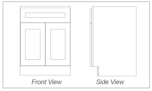 Vanity Sink Cabinet, 2 Doors