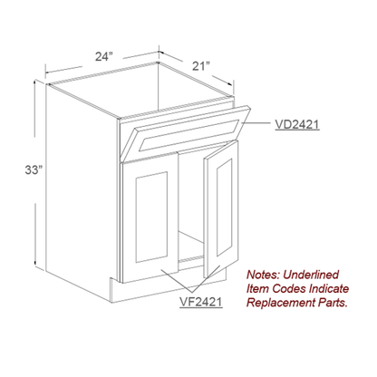 Vanity Sink Cabinet, 2 Doors