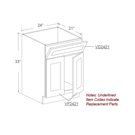 Vanity Sink Cabinet, 2 Doors