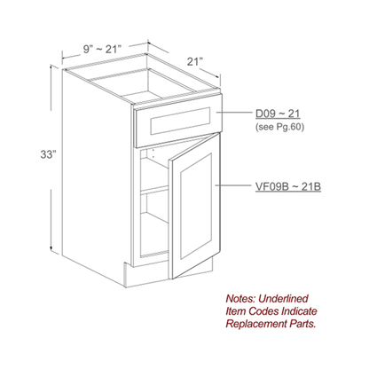 Vanity Base Cabinet, 1 Door