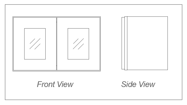 Wall Cabinet Glass Door Insert, 12"H, 2 Doors