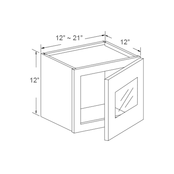 Wall Cabinet Glass Door Insert, 12"H