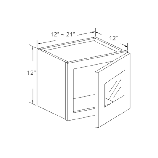 Wall Cabinet Glass Door Insert, 12"H