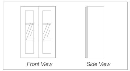 Wall Cabinet Glass Door Insert, 30"H and 36"H, 2 Doors