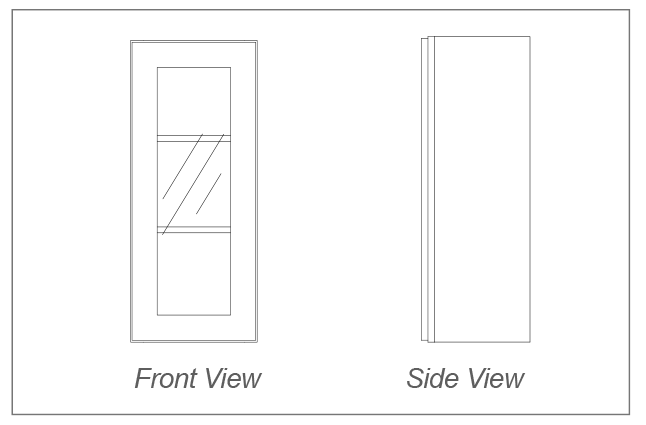 Wall Cabinet Glass Door Insert, 30"H and 36"H