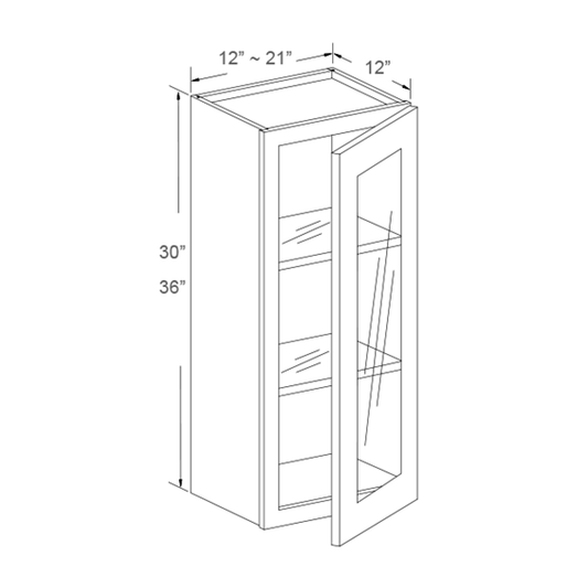 Wall Cabinet Glass Door Insert, 30"H and 36"H