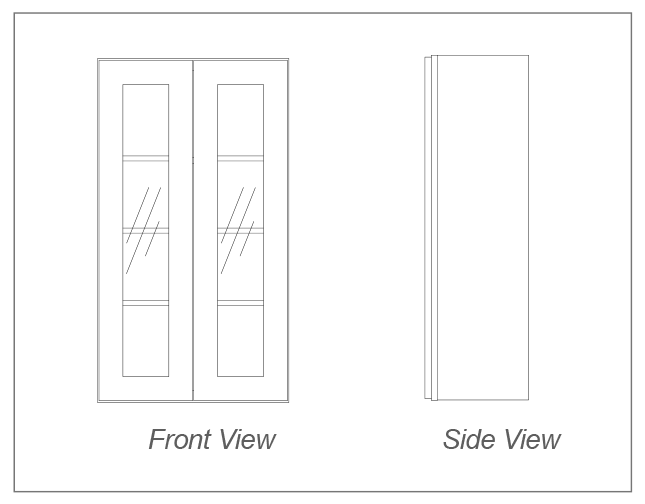 Wall Cabinet Glass Door Insert - 42"H, 2 Doors