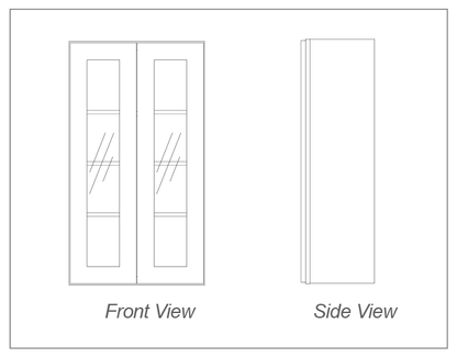 Wall Cabinet Glass Door Insert - 42"H, 2 Doors