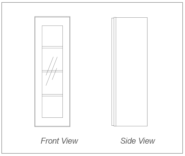 Wall Cabinet Glass Door Insert - 42"H