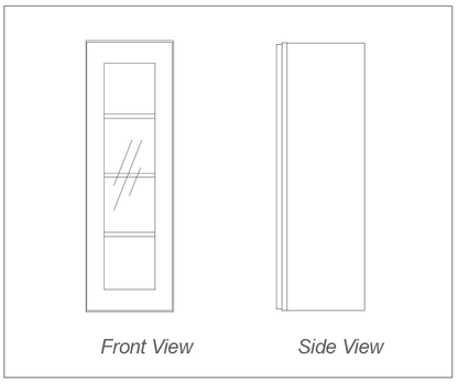 Wall Cabinet Glass Door Insert - 42"H