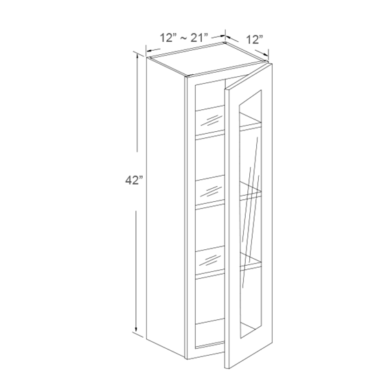 Wall Cabinet Glass Door Insert - 42"H