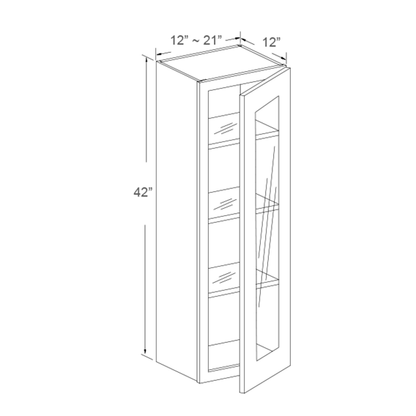 Wall Cabinet Glass Door Insert - 42"H