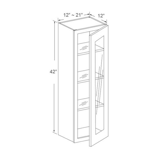 Wall Cabinet Glass Door Insert - 42"H