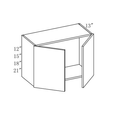 Impress Wall Cabinet, 2 Doors, 12"-21" H