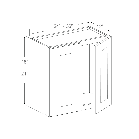 Wall Cabinet - 18"H and 21"H