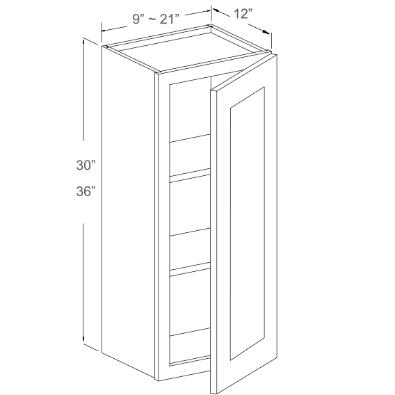 Wall Cabinet - 30"H and 36"H