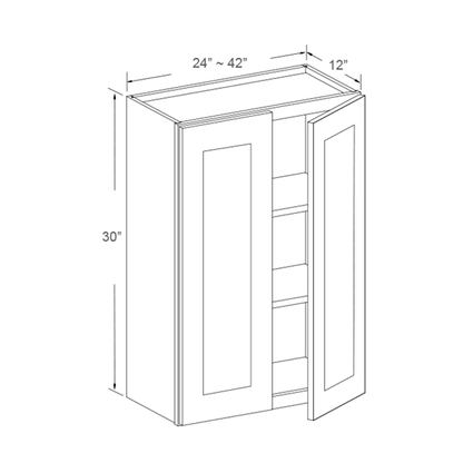 Wall Cabinet - 30"H, 2 Doors