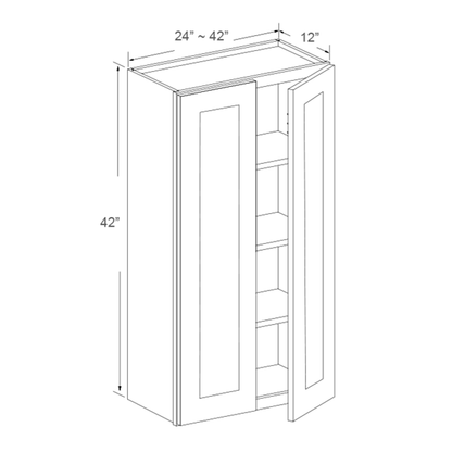 Wall Cabinet 42"H, 2 Doors