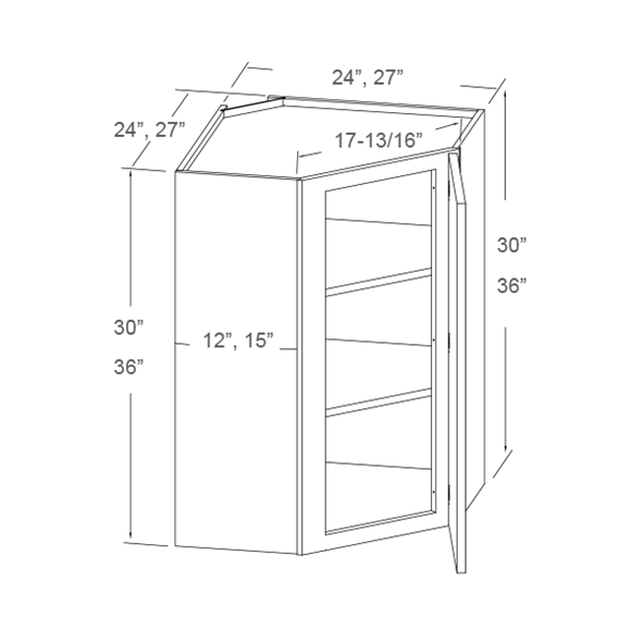 Wall Diagonal Corner 30"H and 36"H