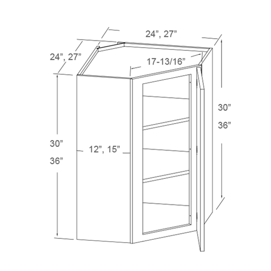 Wall Diagonal Corner 30"H and 36"H