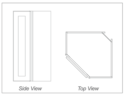 Wall Diagonal Corner 42"H