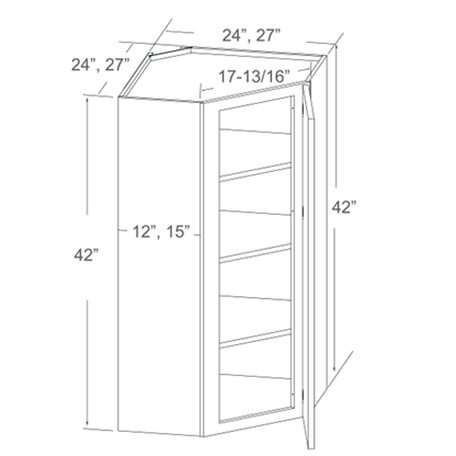 Wall Diagonal Corner 42"H