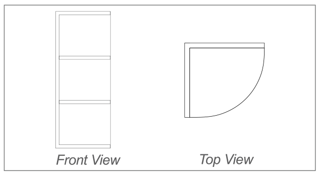 Wall End Shelf - 30"H and 36"H