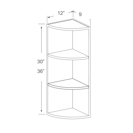 Wall End Shelf - 30"H and 36"H