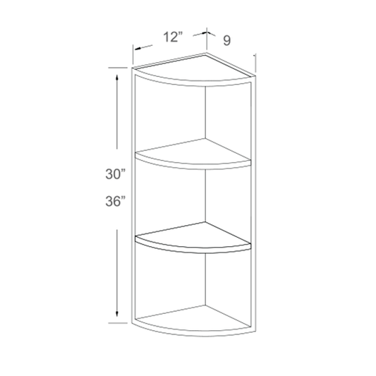 Wall End Shelf - 30"H and 36"H