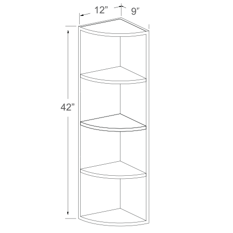 Wall End Shelf - 42"H