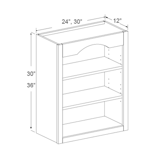 Wall Open Shelf - 30"H and 36"H