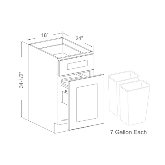 Waste 2 Bins Base Cabinet